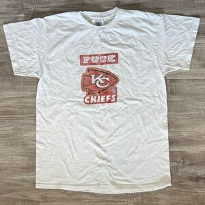White “Chiefs” Graphic T-Shirt with Red Print